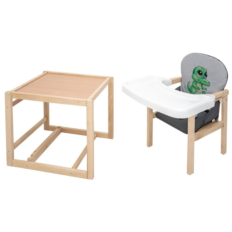 Стілець Babyroom трансформер Пеппі-230 eko сірий / графіт крокодил