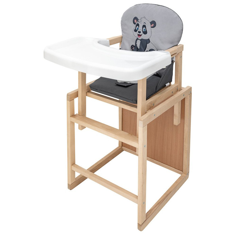 Стілець Babyroom трансформер Пеппі-230 eko сірий/графіт панда