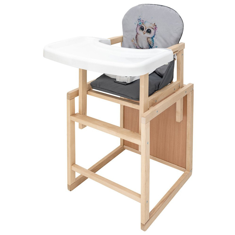 Стілець Babyroom трансформер Пеппі-230 eko сірий / графіт сова