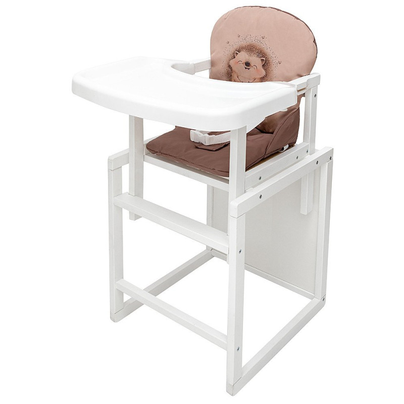 Стілець Babyroom трансформер Пеппі-240 білий капучино/шоколад їжачок, серця