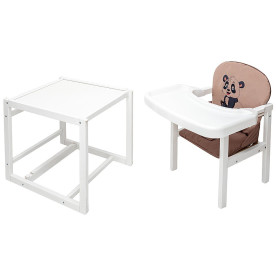 Стілець Babyroom трансформер Пеппі-240 білий капучино/шоколад панда