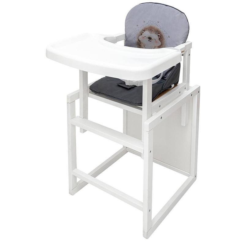 Стілець Babyroom трансформер Пеппі-240 білий сірий/графіт їжачок, серця