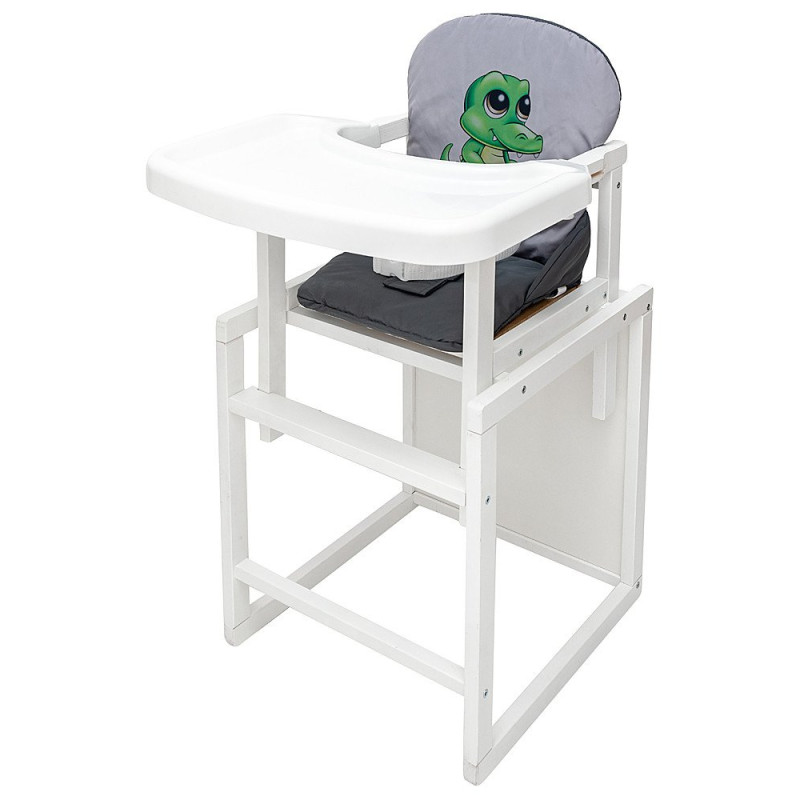 Стілець Babyroom трансформер Пеппі-240 білий сірий/графіт крокодил