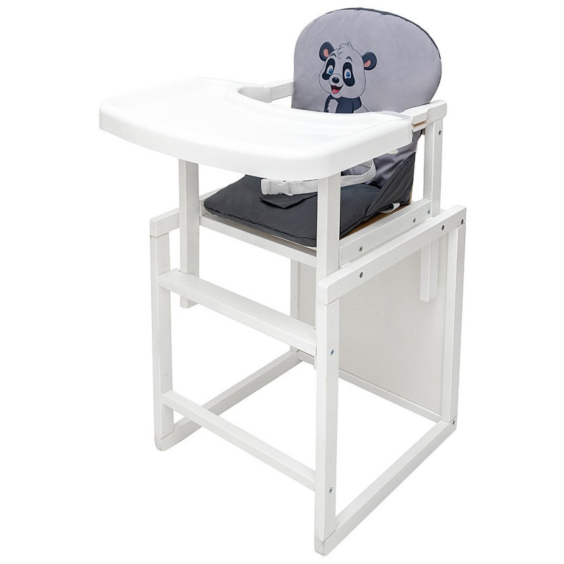 Стілець Babyroom трансформер Пеппі-240 білий сірий/графіт панда