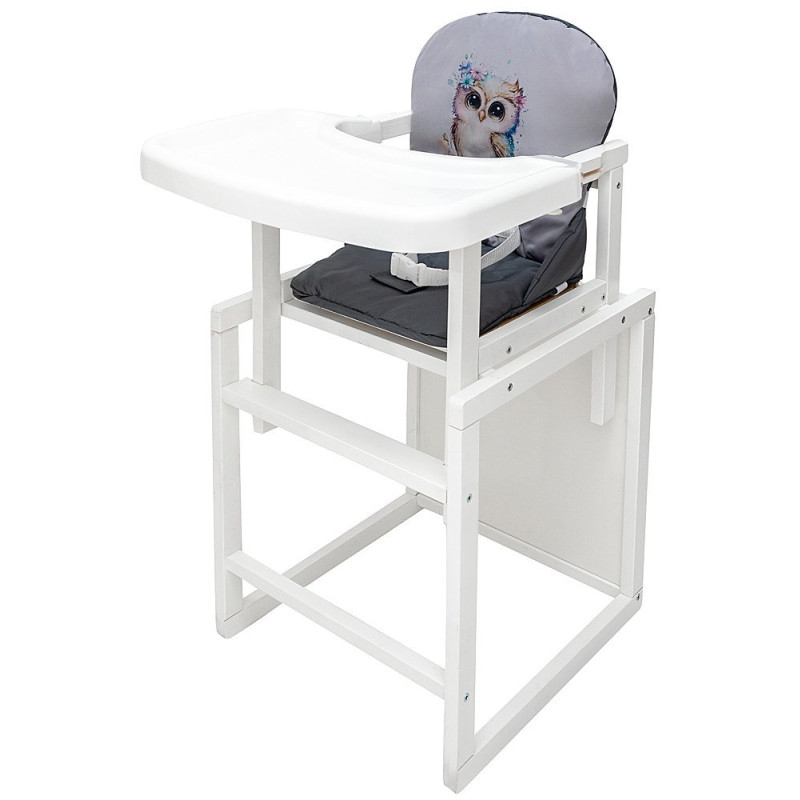 Стілець Babyroom трансформер Пеппі-240 білий сірий / графіт сова