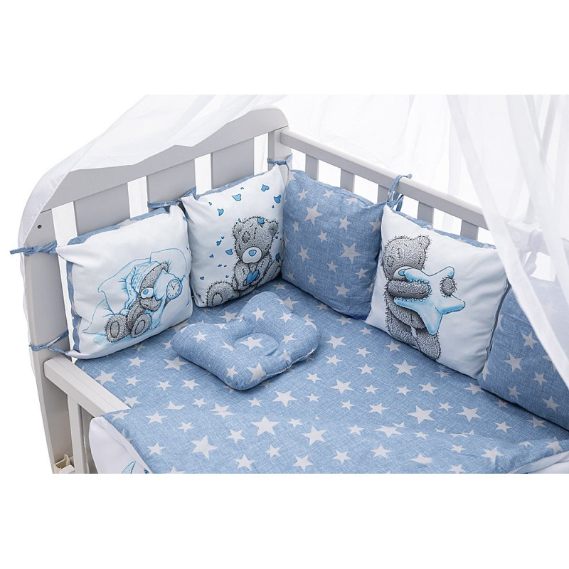 Постільна білизна Babyroom Bortiki Print-08 синій ведмедики