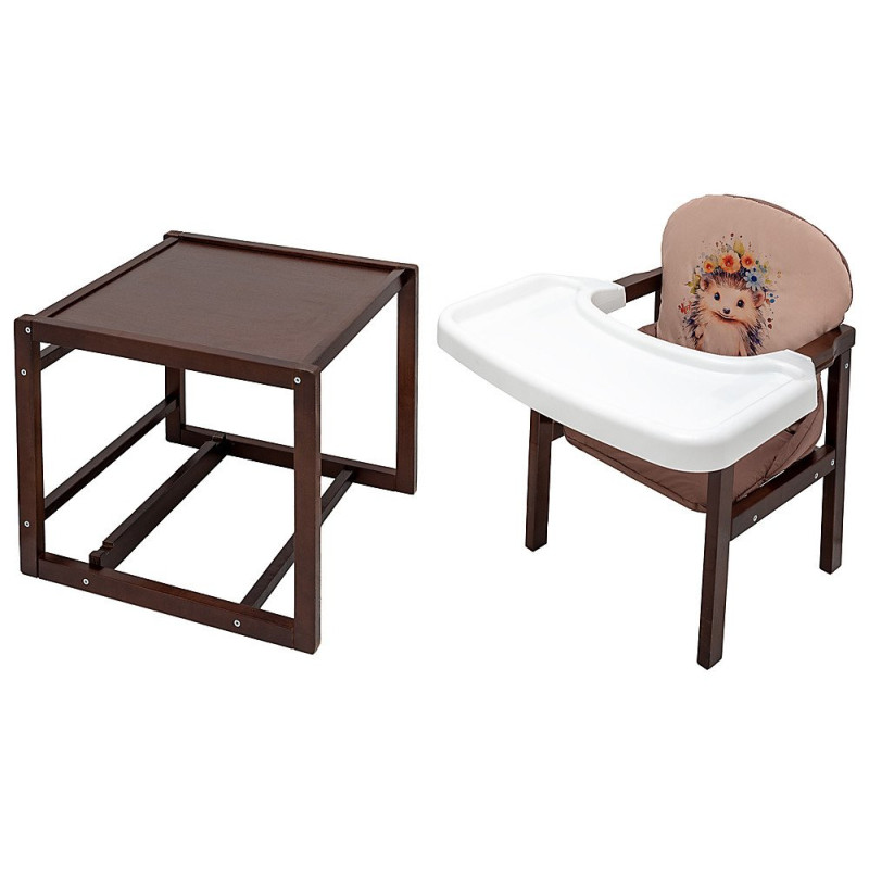 Стілець Babyroom трансформер Пеппі тонований капучино / шоколад їжачок, квіти