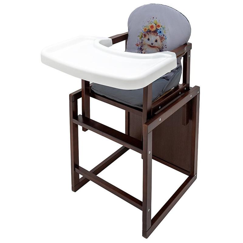 Стілець Babyroom трансформер Пеппі тонований сірий/графіт їжачок, квіти