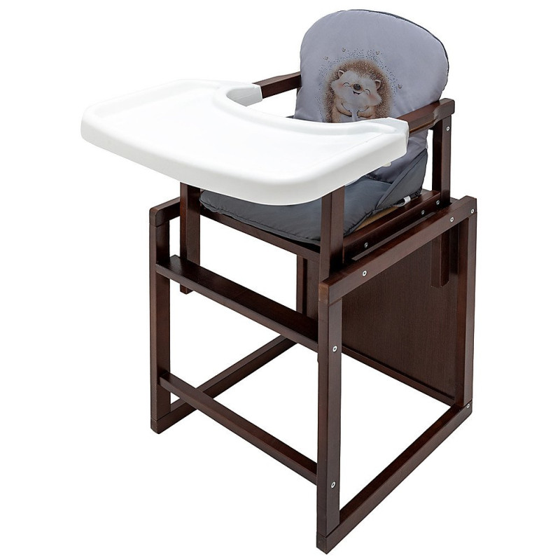 Стілець Babyroom трансформер Пеппі тонований сірий / графіт їжачок, серця