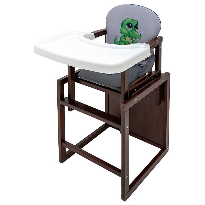 Стілець Babyroom трансформер Пеппі тонований сірий / графіт крокодил