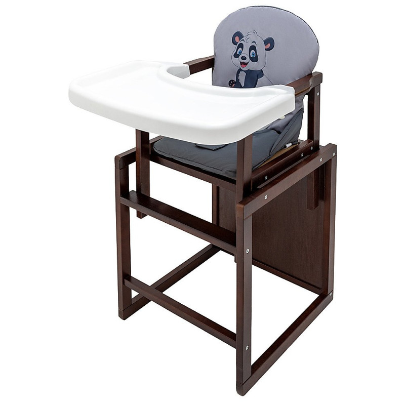 Стілець Babyroom трансформер Пеппі тонований сірий/графіт панда