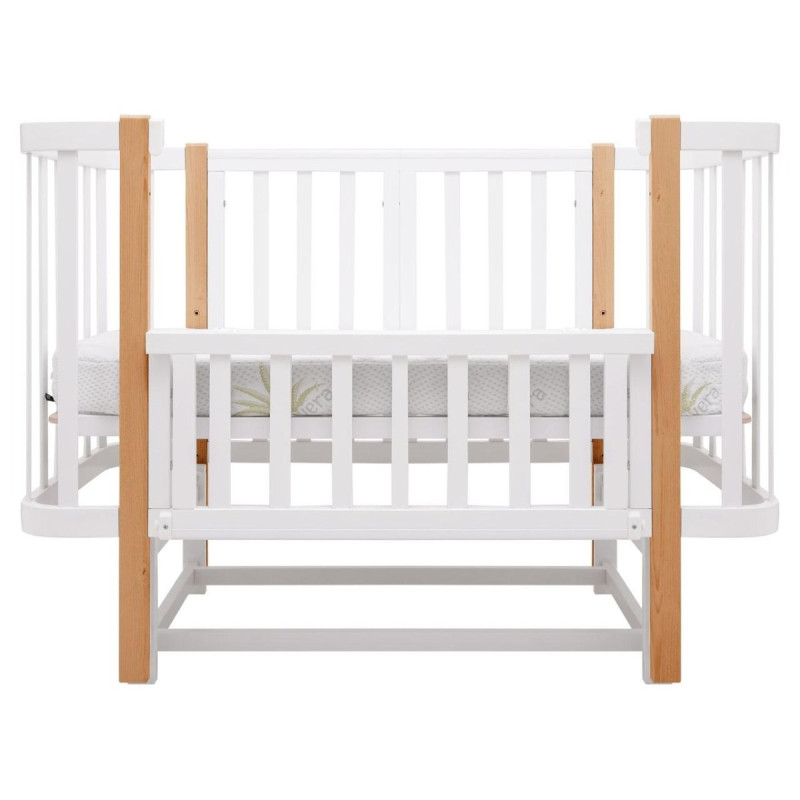 Ліжечко Babyroom Місяць LU-2 маятник білий/натуральний