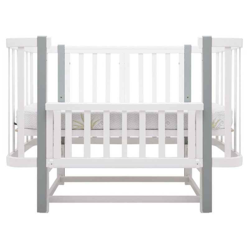 Ліжечко Babyroom Місяць LU-2 маятник білий / сірий