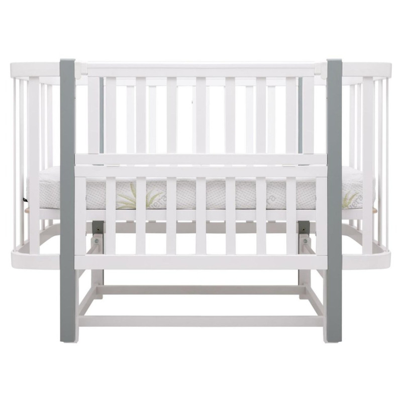 Ліжечко Babyroom Місяць LU-2 маятник білий / сірий