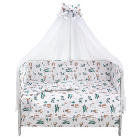 Постільна білизна Babyroom Gold RG-08 білий літаки, повітряні кулі
