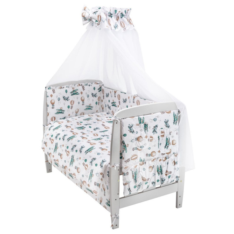 Постільна білизна Babyroom Gold RG-08 білий літаки, повітряні кулі