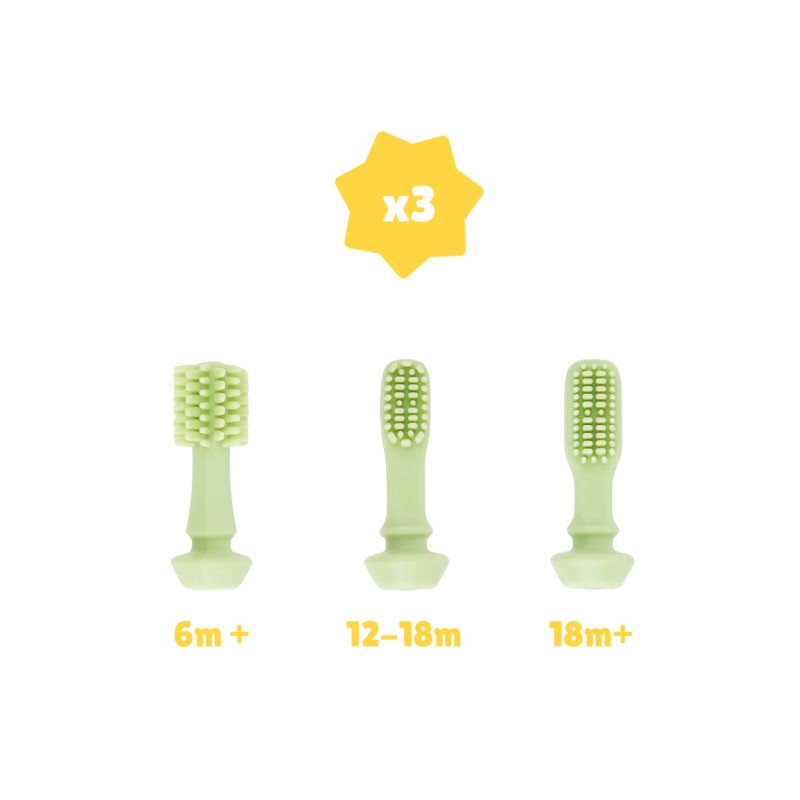 Зубна щітка Badabulle Силіконова Progressive