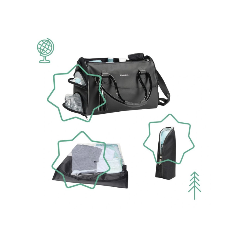 Сумка Badabulle з пеленатором Glossy чорна лакована