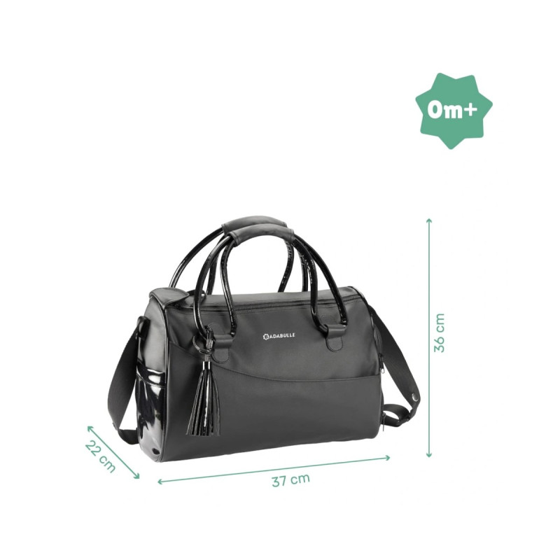 Сумка Badabulle з пеленатором Glossy чорна лакована