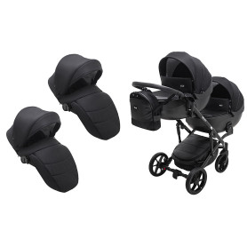 Універсальна коляска 2 в 1 для двійні Bair Next DUO Soft 02 чорний