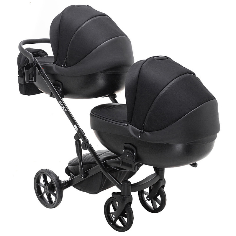 Універсальна коляска 2 в 1 для двійні Bair Next DUO Soft 02 чорний