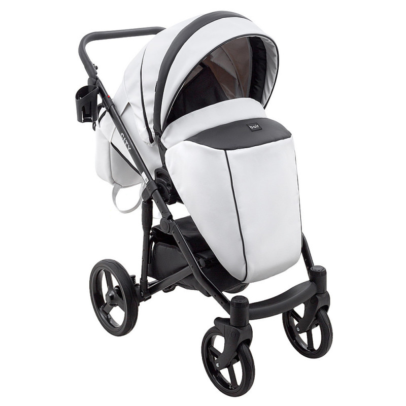 Універсальна коляска 2 в 1 Bair City ECO 23 білий/ чорний