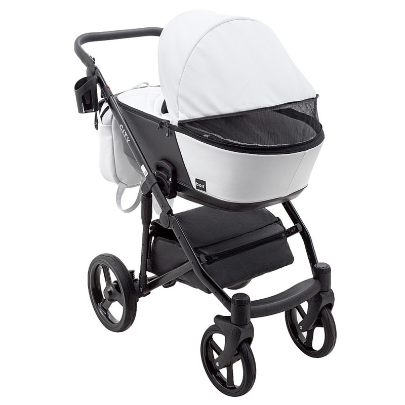 Універсальна коляска 2 в 1 Bair City ECO 23 білий/ чорний