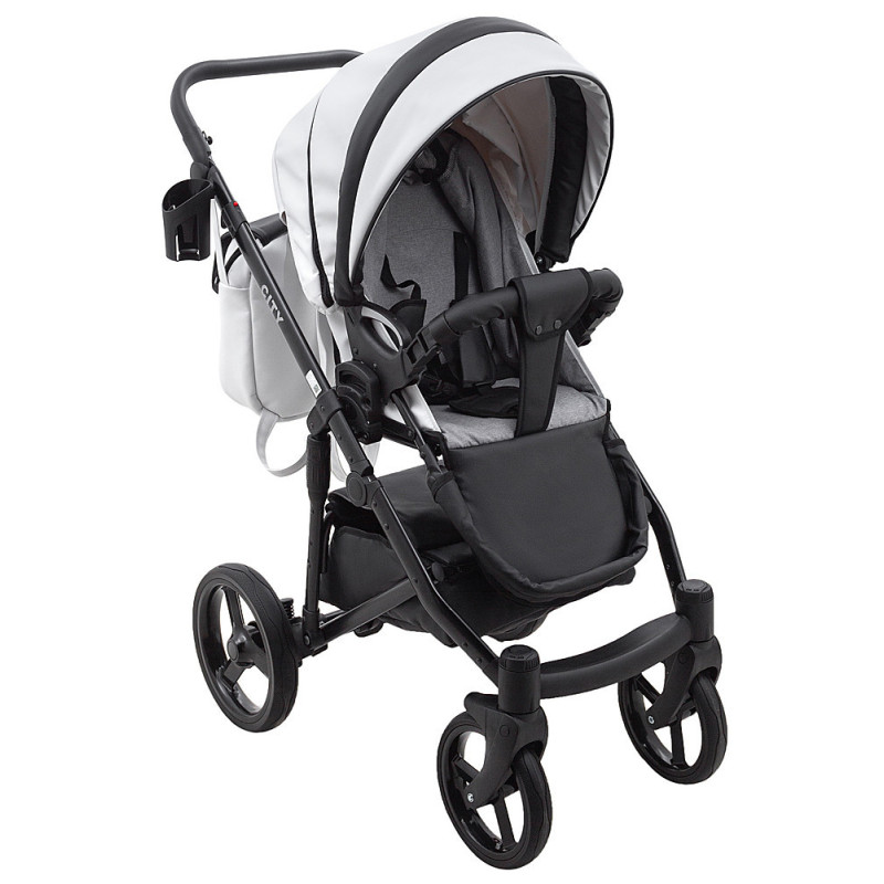 Універсальна коляска 2 в 1 Bair City ECO 23 білий/ чорний