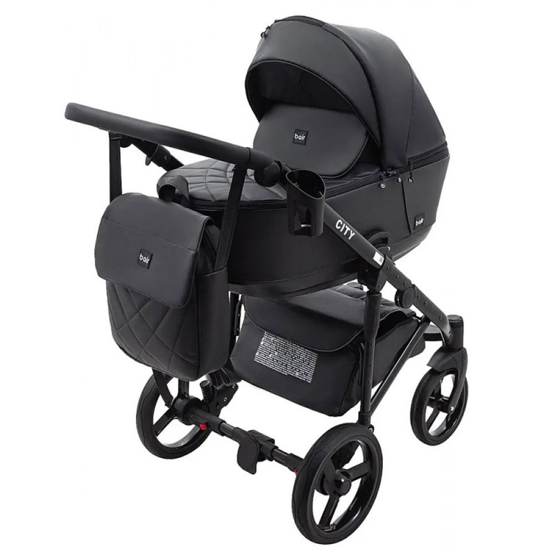 Універсальна коляска 2 в 1 Bair City ECO шкіра/36 чорний