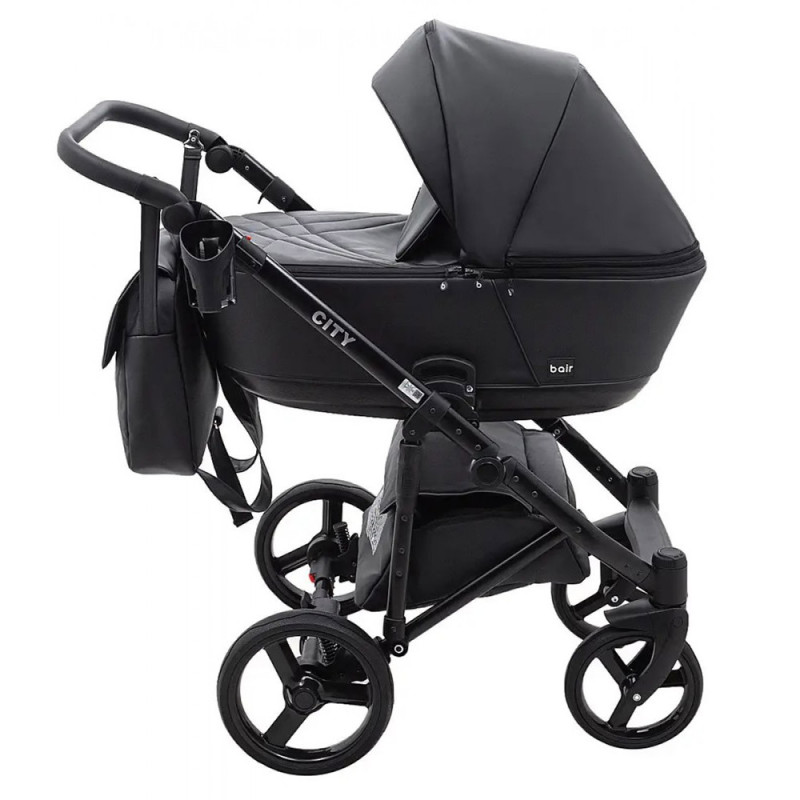 Універсальна коляска 2 в 1 Bair City ECO шкіра/36 чорний