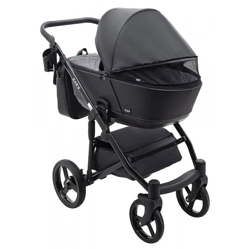 Універсальна коляска 2 в 1 Bair City ECO шкіра/36 чорний