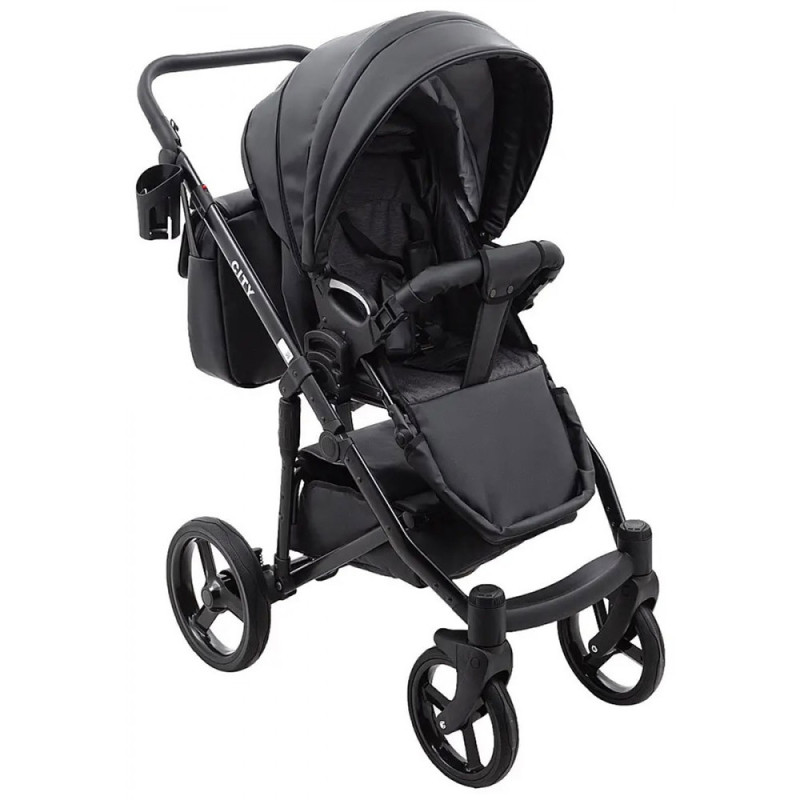 Універсальна коляска 2 в 1 Bair City ECO шкіра/36 чорний