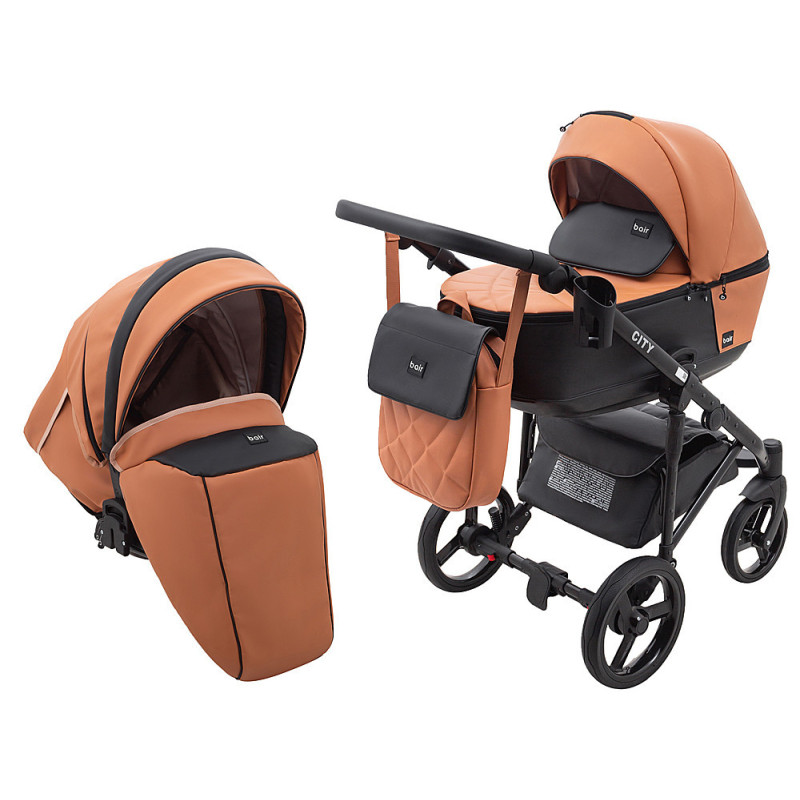 Універсальна коляска 2 в 1 Bair City ECO карамель/чорний