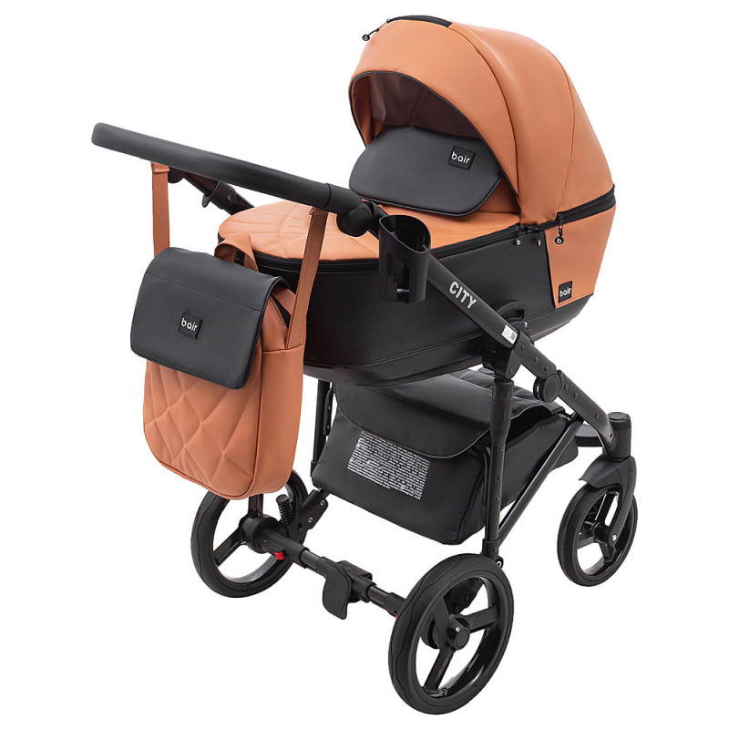 Універсальна коляска 2 в 1 Bair City ECO карамель/чорний