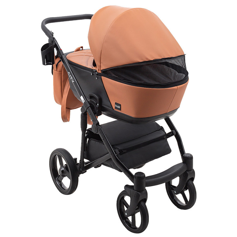 Універсальна коляска 2 в 1 Bair City ECO карамель/чорний