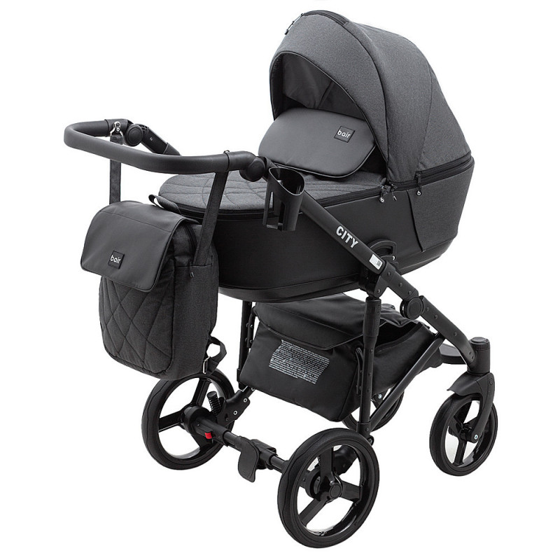 Універсальна коляска 2 в 1 Bair City Soft 219 графіт/чорний