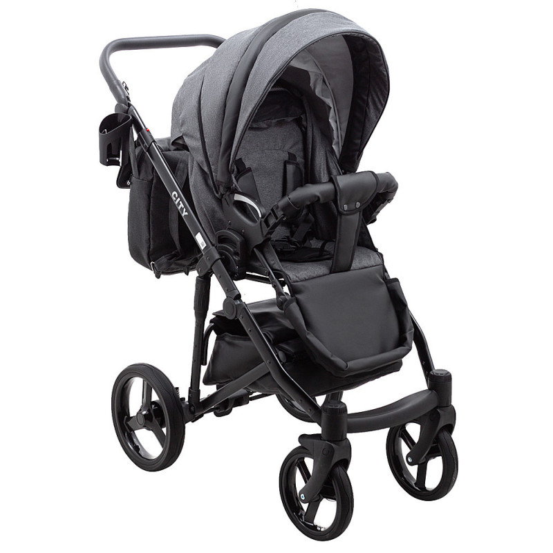 Універсальна коляска 2 в 1 Bair City Soft 219 графіт/чорний