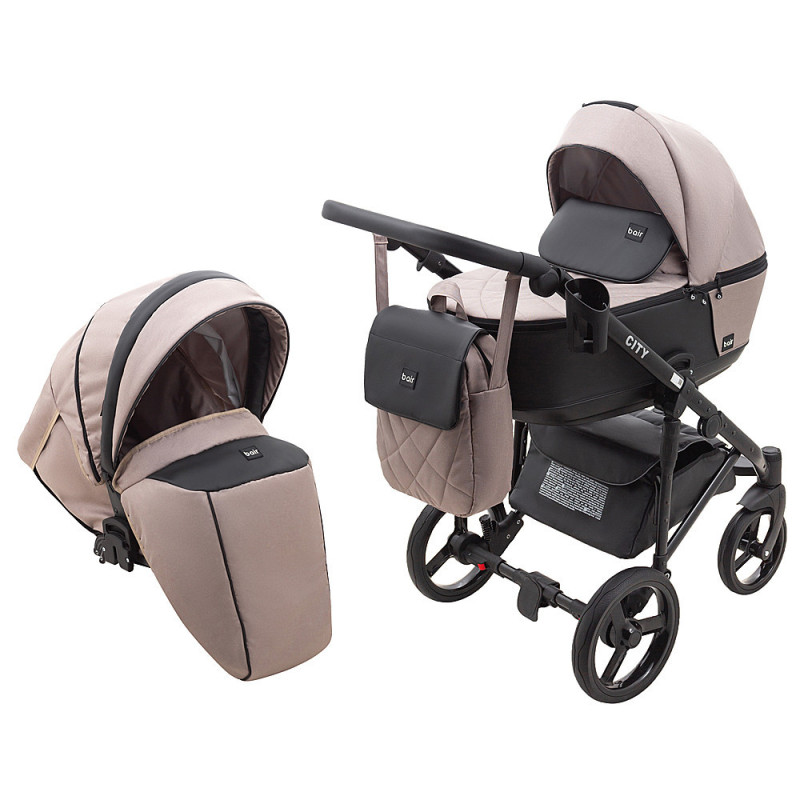 Універсальна коляска 2 в 1 Bair City Soft 455 капучино/чорний