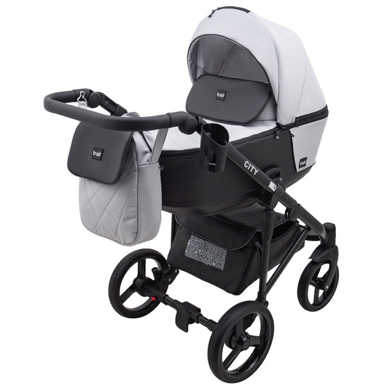 Універсальна коляска 2 в 1 Bair City Soft сірий/чорний