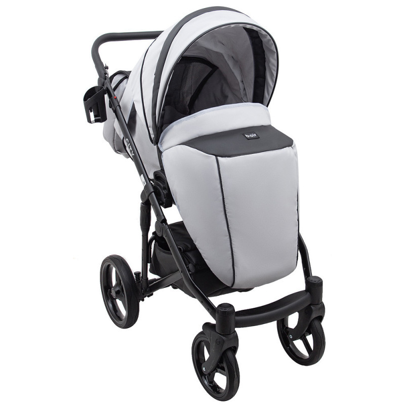 Універсальна коляска 2 в 1 Bair City Soft сірий/чорний