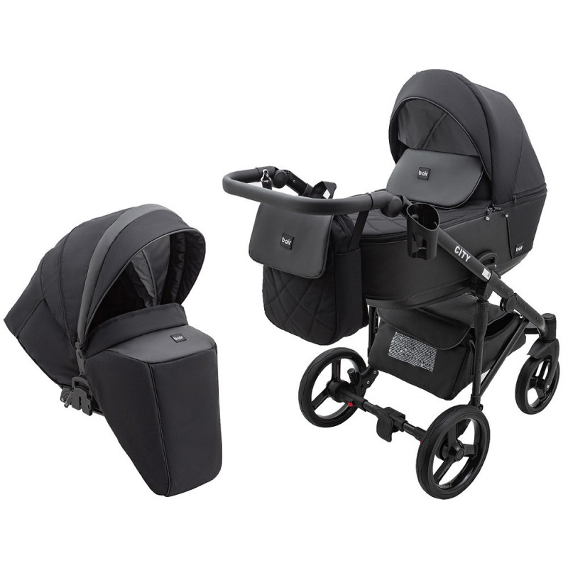 Універсальна коляска 2 в 1 Bair City Soft чорний