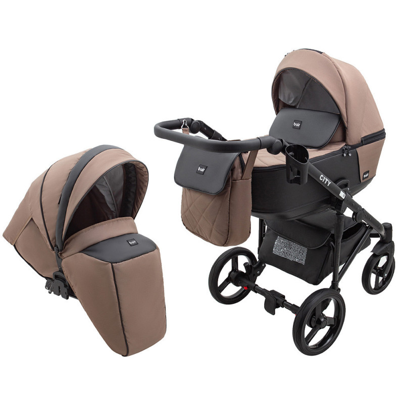 Універсальна коляска 2 в 1 Bair City Soft чорне
