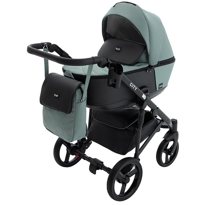 Універсальна коляска 2 в 1 Bair City Soft 29 нефрит/чорний