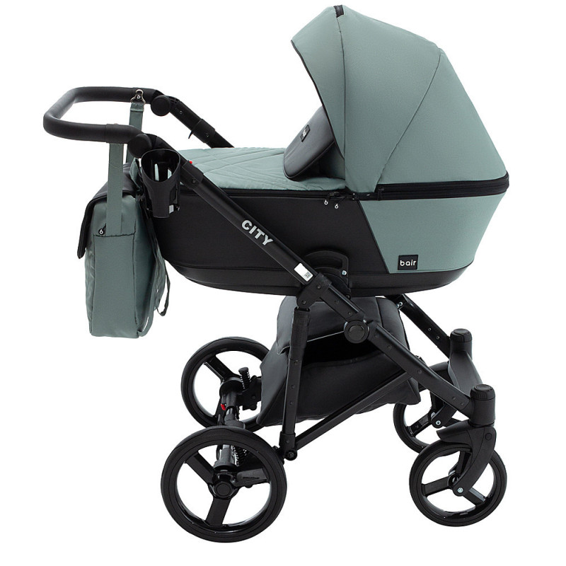 Універсальна коляска 2 в 1 Bair City Soft 29 нефрит/чорний