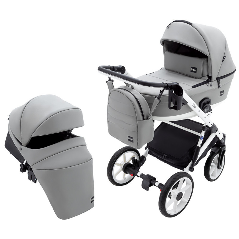 Універсальна коляска 2 в 1 Bair Kiwi White ECO сірий