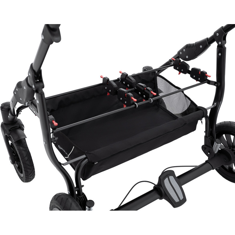 Універсальна коляска 2 в 1 для двійні Bair Sorento DUO BS-02 сірий / графіт