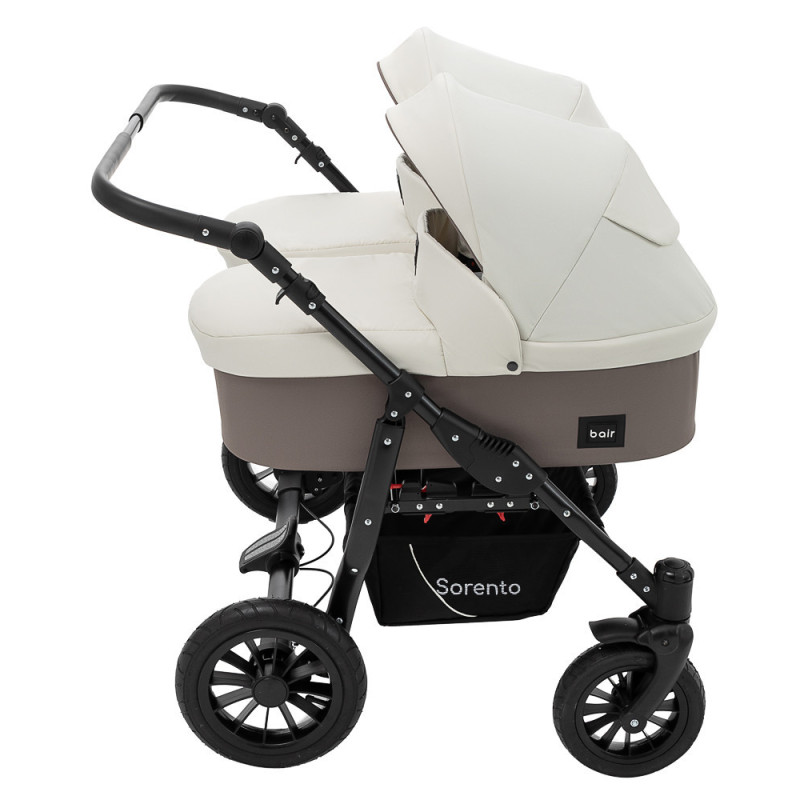 Універсальна коляска 2 в 1 для двійні Bair Sorento DUO BS-03 слонова кістка/капучино