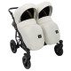 Універсальна коляска 2 в 1 для двійні Bair Sorento DUO BS-03 слонова кістка/капучино