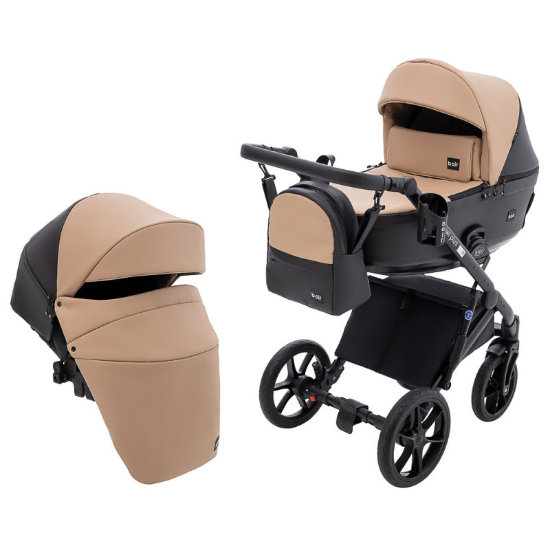 Універсальна коляска 2 в 1 Bair Kiwi Plus ECO капучино/чорний