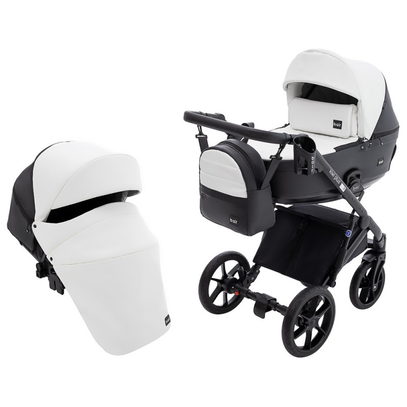 Універсальна коляска 2 в 1 Bair Kiwi Plus ECO bkp-51/15 білий/чорний
